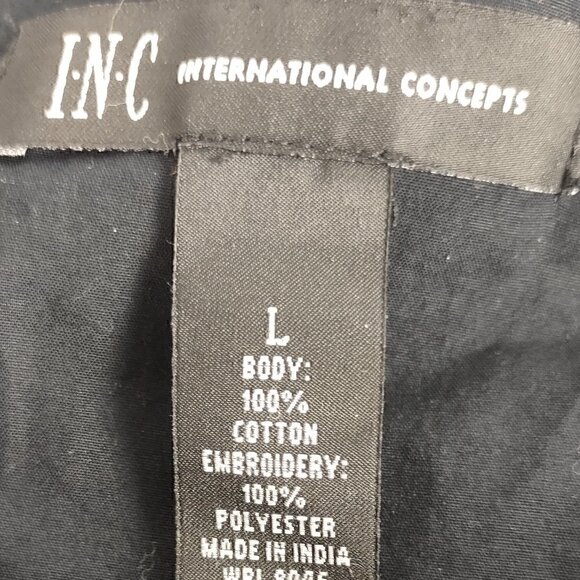 INC International Concepts Embroidered Bell Sleeves Cold Shoulder Top Sz L (NWT) - Picture 11 of 13